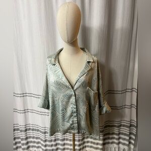 Open Edit Boxy Satin Shirt